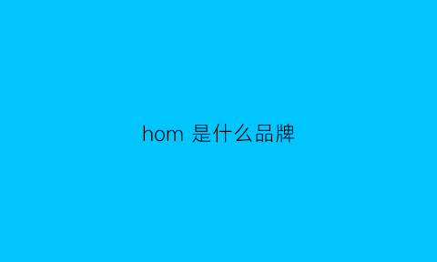 hom是什么品牌(hog是什么品牌)